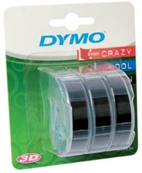 Dymo D3 tape S084773 9mm wit op zwart