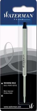 Waterman vulling voor balpen medium zwart op blister