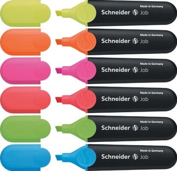 Schneider markeerstift Job 150, etui van 6 stuks in geassorteerde kleuren-2