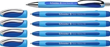 Schneider balpen Slider Memo XB blauw, 4 stuks + 1 Rave GRATIS-2