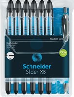 Schneider balpen Slider Basic, extra breed, zwart, doos van 6 + 1 gratis