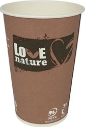 Drinkbeker Love Nature uit karton 180 ml pak van 80 stuks
