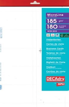 Decadry visitekaarten MicroLine ft 85 x 54 mm, 185 g/m², 180 kaartjes-2