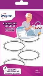 Avery Family ovale oplosbare etiketten 5,5 x 3 cm ophangbare etui met 18 etiketten