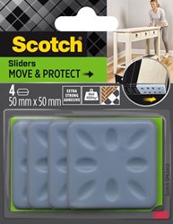 Scotch Move & Protect glijders grijs 50 mm x 50 mm 4 stuks