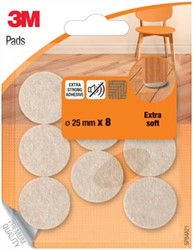3M viltglijder voor stoelen diameter 25 mm blister van 8 stuks