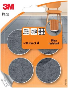 3M viltglijder diameter 34 mm blister van 4 stuks