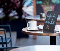 Krijtbord horeca tafelmodel L-vorm A5-2
