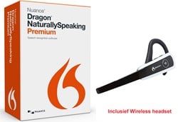 Spraakherkenningssoftware Dragon NaturallySpeaking Premium 13.0 Wireless