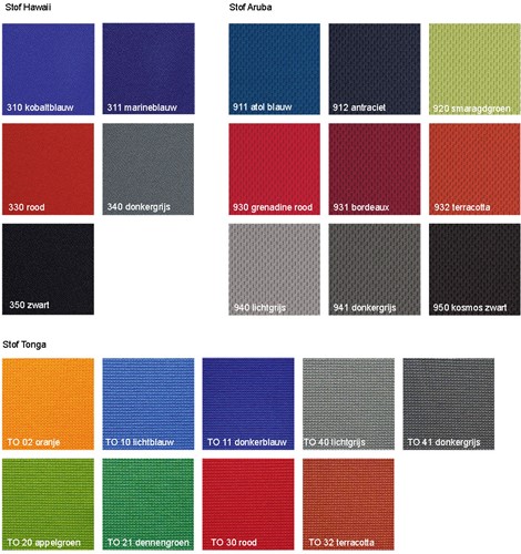 Stofkaart Kohl bureaustoelen