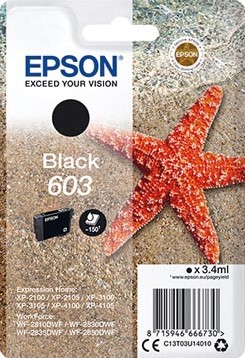 Epson inktcartridge 603, 150 pagina's, OEM C13T03U14020, zwart
