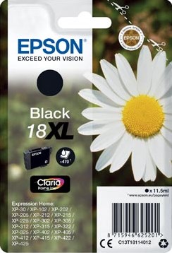 Epson inktcartridge 18XL zwart, 470 pagina's - OEM: C13T18114012