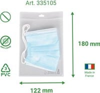 Tarifold antimicrobiële houder voor mondmaskers, met textielband, pak van 10 stuks-3