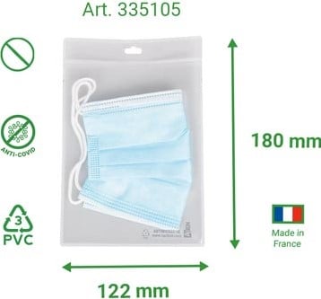 Tarifold antimicrobiële houder voor mondmaskers, met textielband, pak van 10 stuks-2