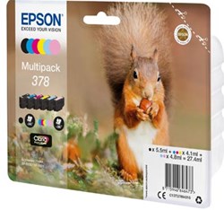 Epson inktcartridge 378, 240 - 360 pagina's, OEM C13T37884010, 6 kleuren