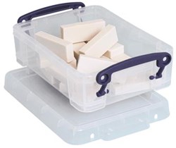 Plastic opbergdoos met deksel 075 l Really Useful Box Transparant