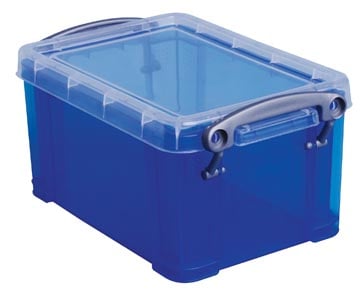 Opbergdoos 0,7 liter blauwe transparant Really Useful Boxes