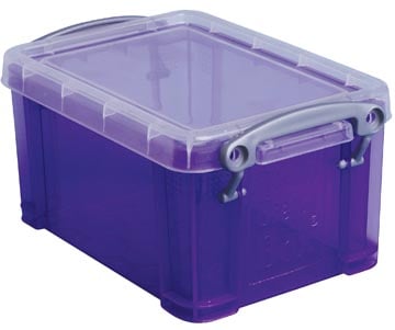 Opbergdoos 0,7 liter paarse transparant Really Useful Boxes