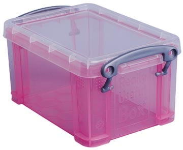 Opbergdoos 0,7 liter roze transparant Really Useful Boxes