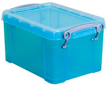 Opbergdoos 16 liter hel blauw gekleurde transparant Really Useful Boxes