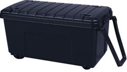 Stevige opbergbox met deksel 160 liter zwart Really Useful Box op wieltjes