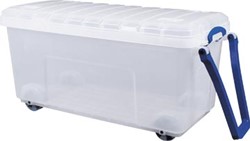 Really Useful Box opbergkoffer op wieltjes 160 l transparant