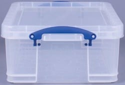 Really Useful Box 18 liter, transparant, per stuk verpakt in karton
