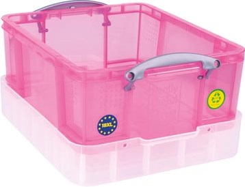 Really Useful Box opbergdoos 18 liter XL transparant roze-2