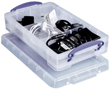 Vakkendoos met 5 vakken Really Useful Box transparant 2,5 liter inhoud