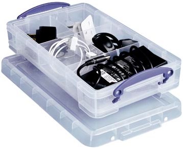 Plastic Opbergbox met Vakjes Really Useful Box Transparant 25 Liter Inhoud