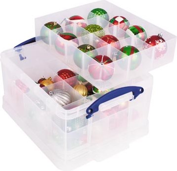 Really Useful Box opbergdoos 21 l met 2 inzetbakjes transparant