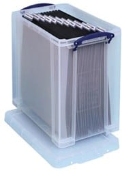 Really Useful Box transparant opbergdoos 25 liter        buitenformaat 395 x 255 x 360 mm