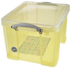Really Useful Box opbergdoos 35 liter, transparant geel