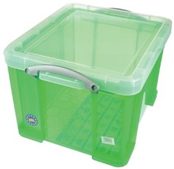 Really Useful Box opbergdoos 35 liter, transparant groen