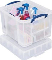 Opbergbox Kunststof 35 Liter XL Transparant Really Useful Box voor Medium LP's