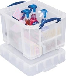 Opbergbox Kunststof 35 Liter XL Transparant Really Useful Box voor Medium LP's