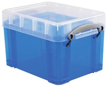 CD Opbergbox voor CD's of DVD's Really Useful Box transparant blauw