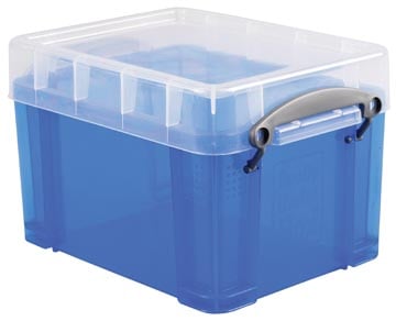 CD Opbergbox voor CD's of DVD's Really Useful Box transparant blauw