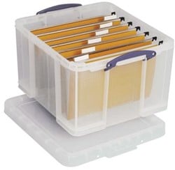 Opbergbox kunststof 42 liter Really Useful Box transparant