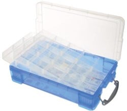 Opbergbox met vakjes transparant blauw 4 liter Really Useful Box