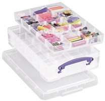 Plastic Opbergbox met Vakjes Transparant Blauw 4 Liter Really Useful Box