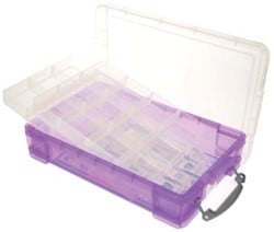 Opbergbox met vakjes transparant paars 4 liter Really Useful Box