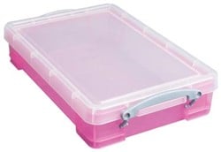 Really Useful Box transparant opbergdoos 4 l roze