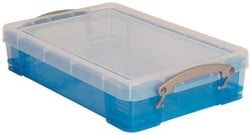 Kunststof Opbergbox 4 Liter Blauw Really Useful Box Transparant