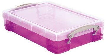 Kunststof opbergdoos 4 liter Really Useful Box Transparant Paars