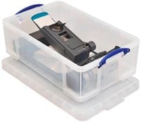 Opbergbox 50 liter Really Useful Box transparant met afsluitbaar deksel 710 x 440 x 230 per 5 boxen