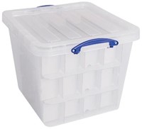 Really Useful Box opbergdoos 60 l met inzetbakje transparant