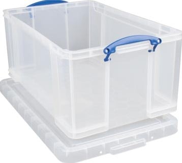 Stevige opbergbox kunststof 64 liter Really Useful Box transparant-2