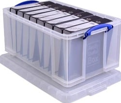 Really Useful Box transparant opbergdoos 64 liter buitenformaat 710 x 440 x 310 mm, binnenformaat 605 x 370 x 28...