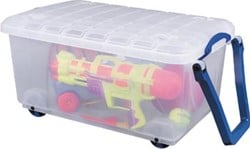 Really Useful Box opbergkoffer op wieltjes 64 l transparant